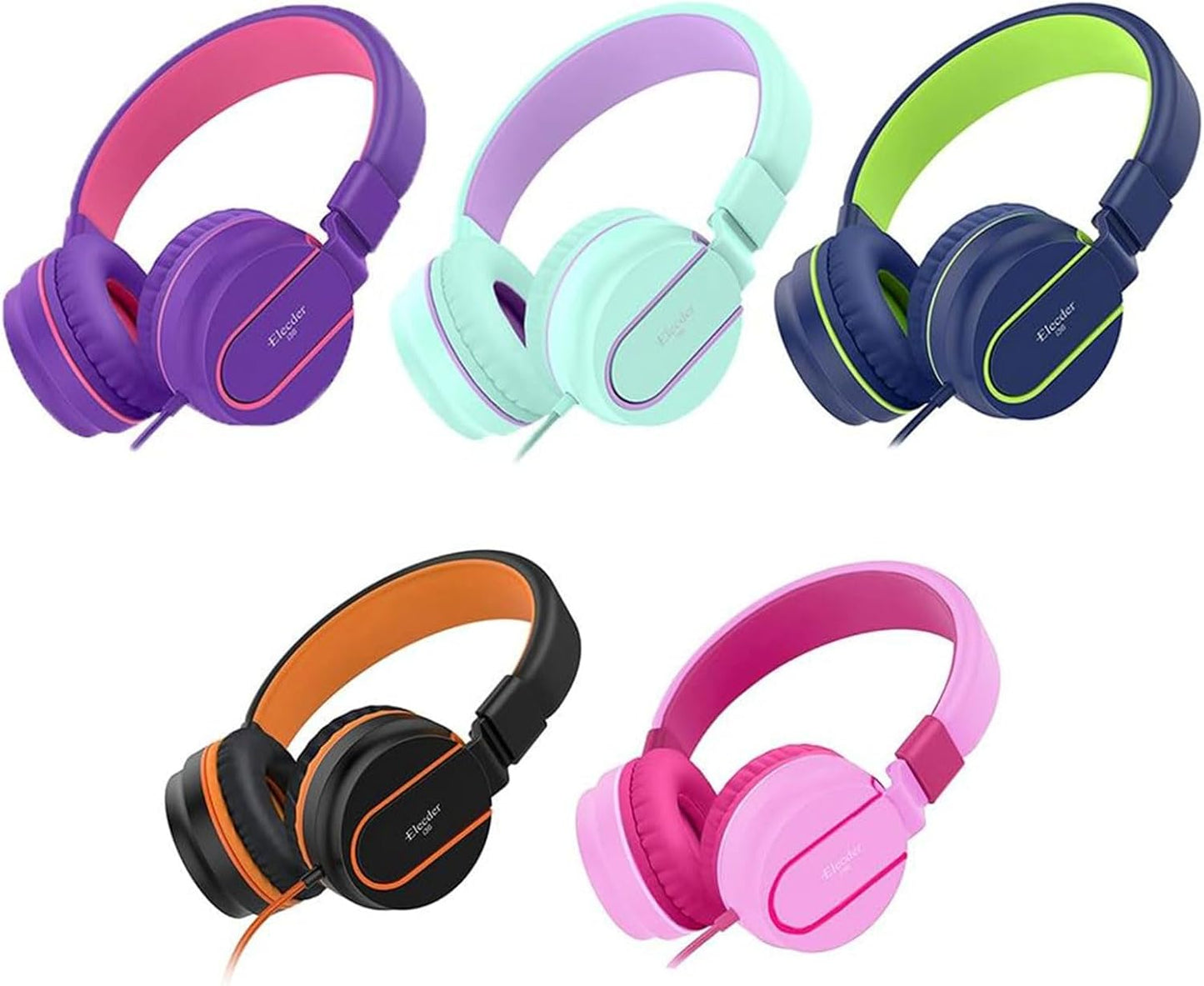 I36 Kids Headphones Children Girls Boys Teens Foldable Adjustable on Ear Headphones 3.5Mm Jack Compatible Cellphones Computer Kindle MP3/4 School Tablet Pink/Rose