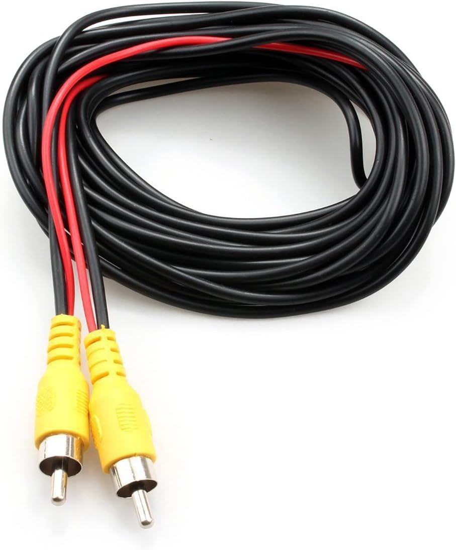 Backup Camera RCA Video Cable,Car Reverse Rear View Parking Camera Video Cable with DC Power Cable & RCA Connector, DC Power Adapter, Cable Clip (33FT/10 Meters)