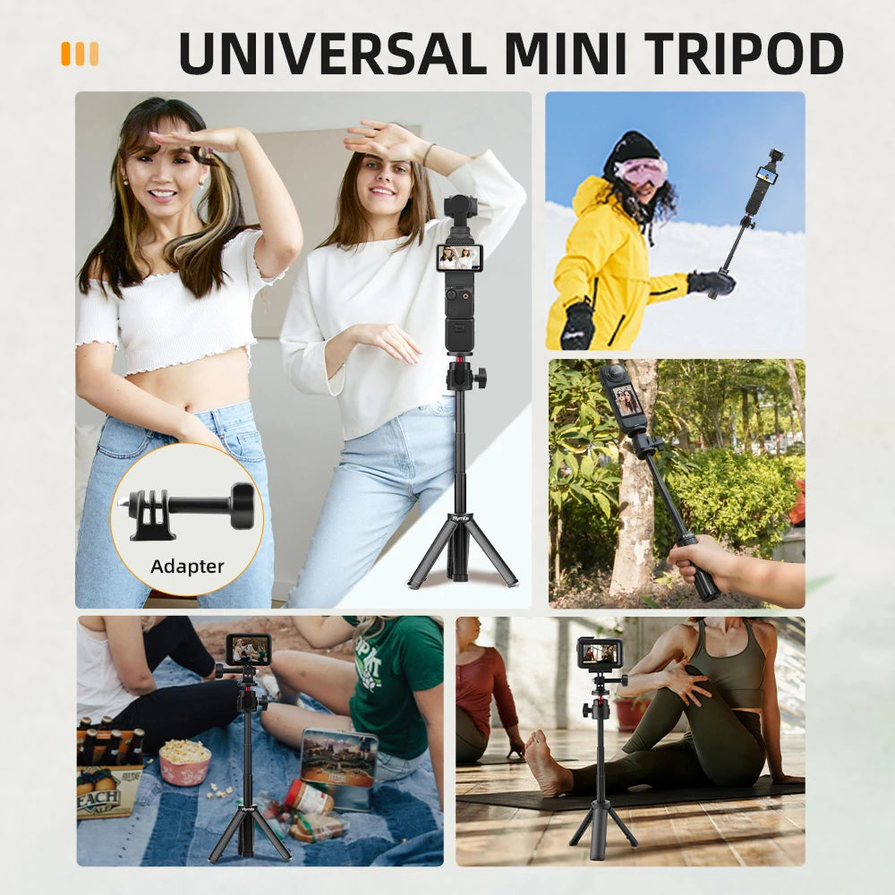 Selfie Stick Tripod for Insta360 X4 X3 Ace Pro 2 DJI Action 5 4 Pro Pocket 3  Selfie Stick with Tripod Stand Accessories