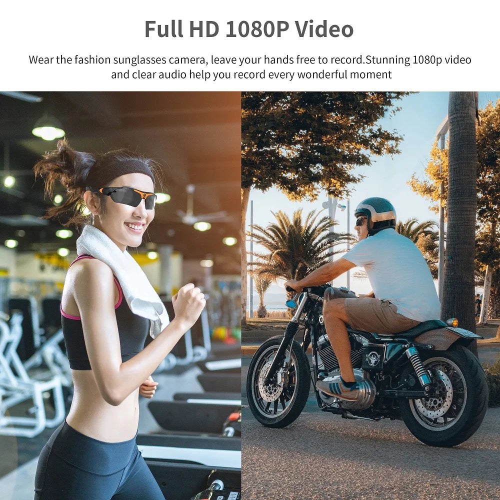 HD 1080P Glasses Mini Camera Outdoor Bicycle Motorcycle Security Protection Sunglasses Video Camera Polarized Lens Sports Cam